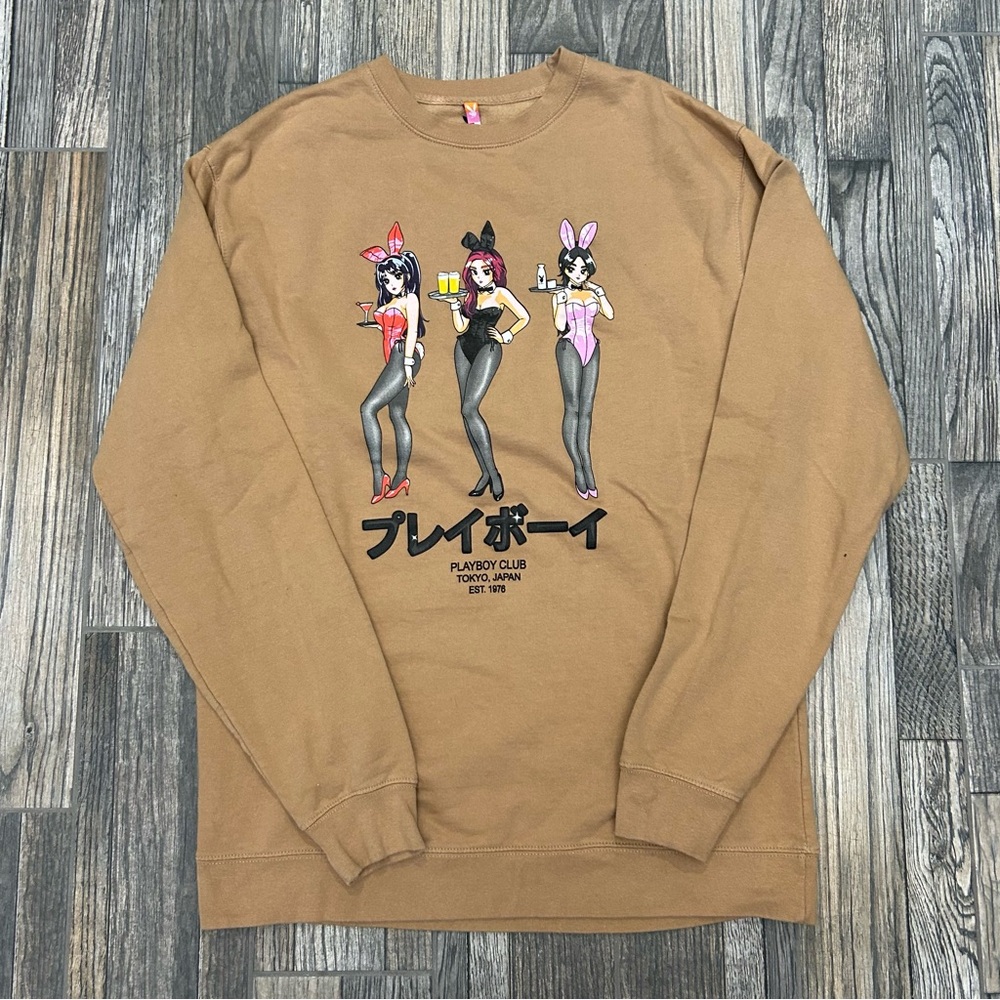 🔥🔥 PLAYBOY x Color Bars Tokyo‎ Club Happy Hour Anime Crewneck Sweatshirt Sz XL